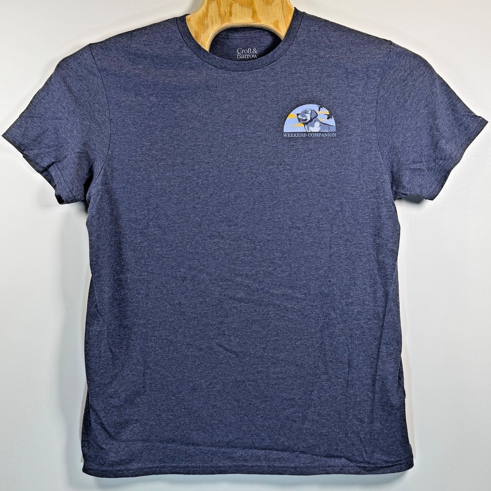 Croft & Barrow "Weekend Companion" Graphic T-Shirt NWOT Mens Blue Heather Large